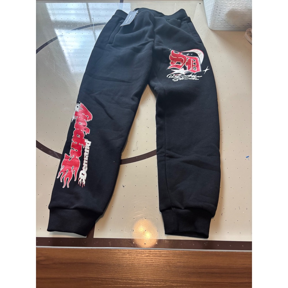 Supply & Demand NYC Boys Black Graphic Jogger Sweatpants USA Medium NWT